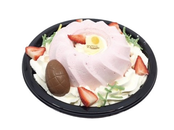 Aardbeienbavaroise pudding opgemaakt